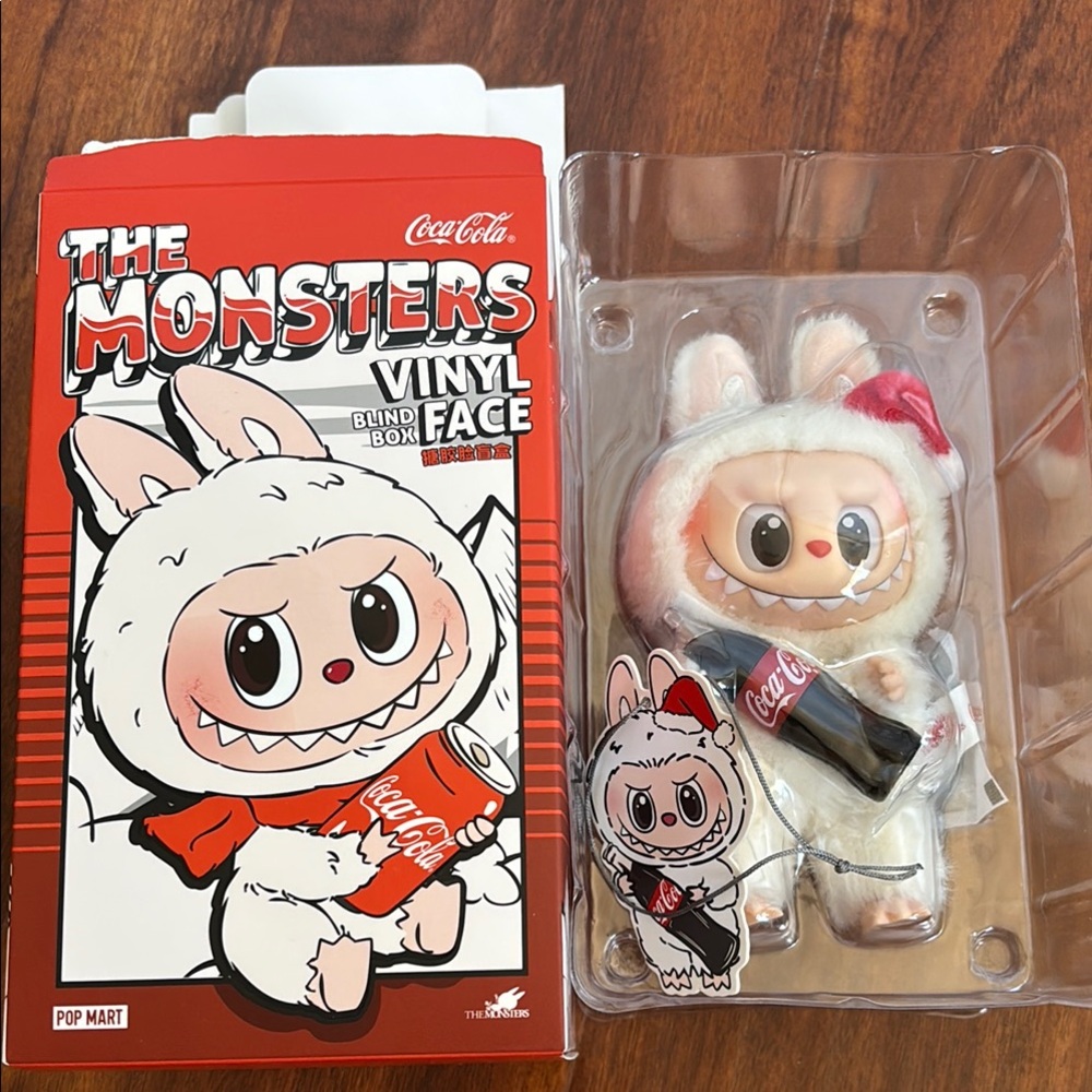 Coca-Cola Monsters Authentic Labubu Vinyl Figure with Red and White Accents